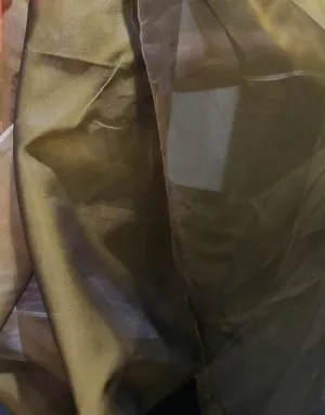 100% silk organza fabric 44" WIDE two tone gold x black [10287]