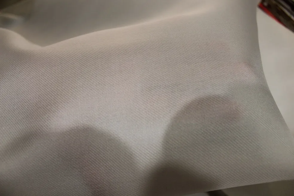 100% silk Premium quality 24 momme/90 grams  -off White Imported  silk organza twill weave 44 inch wide