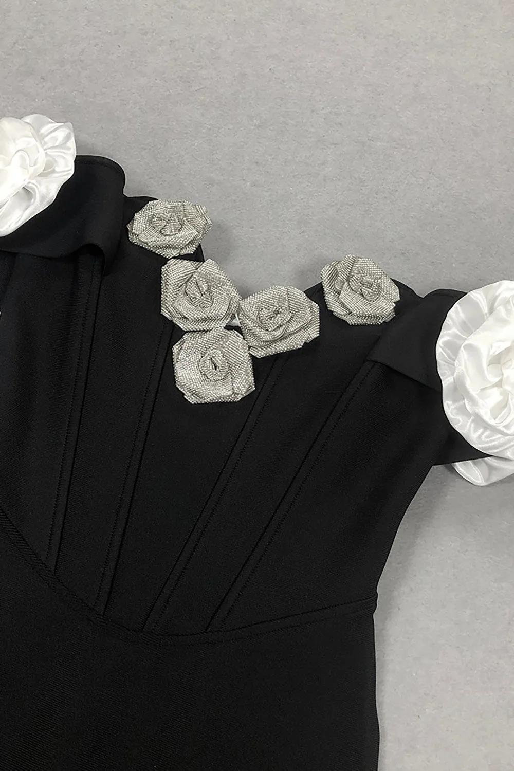 3D Floral Mermaid Maxi Bandage Dress