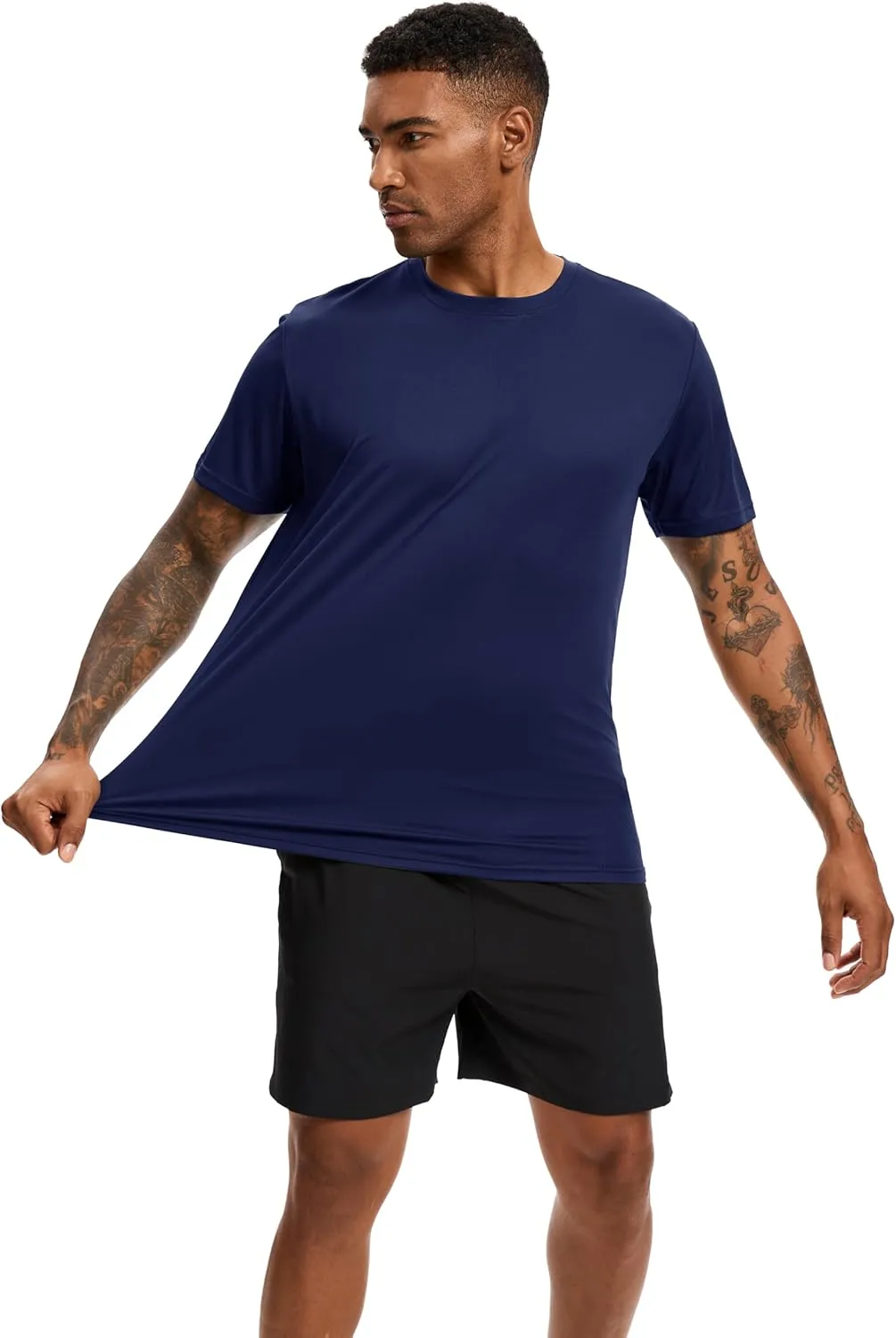 5 Pack Workout Shirts for Men T Shirts Quick Dry UPF 50  Sun Protection Athletic Short Sleeve Tops Lightweight Summer Tee