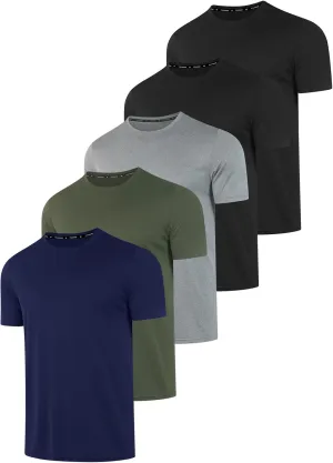 5 Pack Workout Shirts for Men T Shirts Quick Dry UPF 50  Sun Protection Athletic Short Sleeve Tops Lightweight Summer Tee