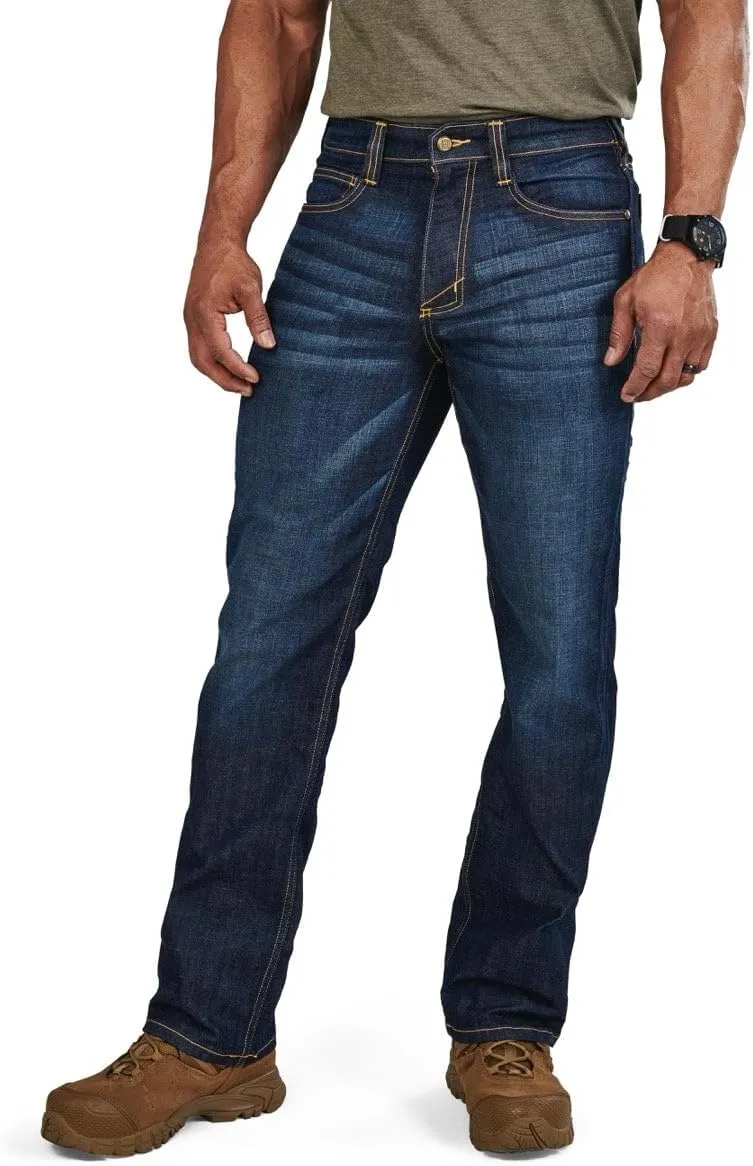 5.11 Tactical Men's Defender-Flex Regular Fit Jeans, 7 Pockets, Fitted Waistband, Style 74477, New Finish