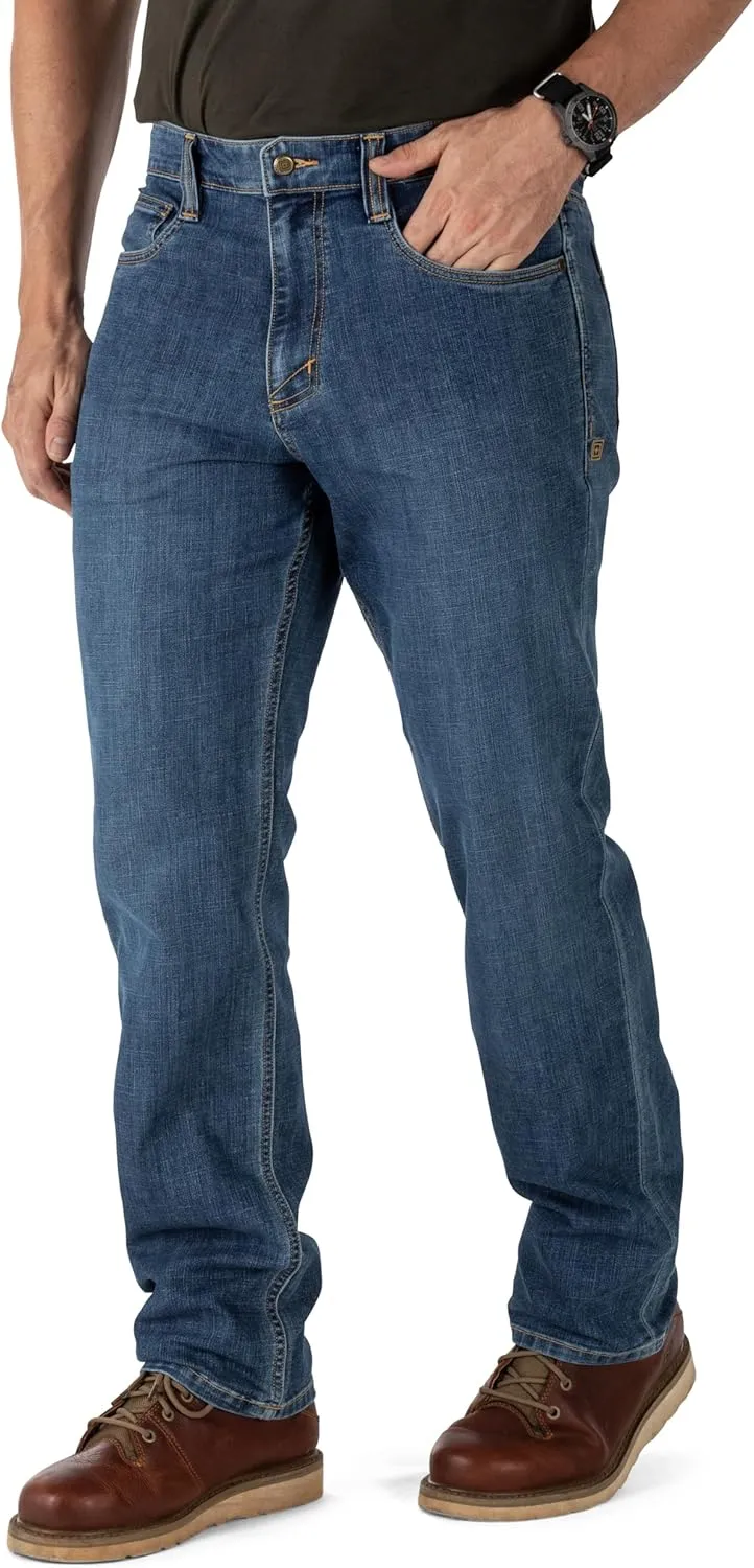 5.11 Tactical Men's Defender-Flex Regular Fit Jeans, 7 Pockets, Fitted Waistband, Style 74477, New Finish