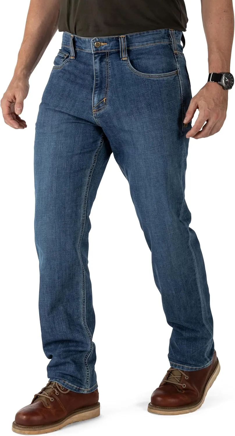 5.11 Tactical Men's Defender-Flex Regular Fit Jeans, 7 Pockets, Fitted Waistband, Style 74477, New Finish