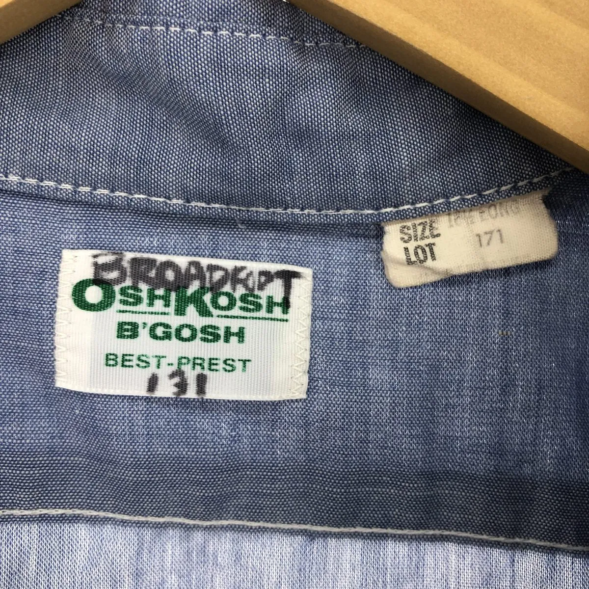 70'S Osh Kosh Chambray Long Sleeve Work Shirt Men's Medium Vintage / eaa469198