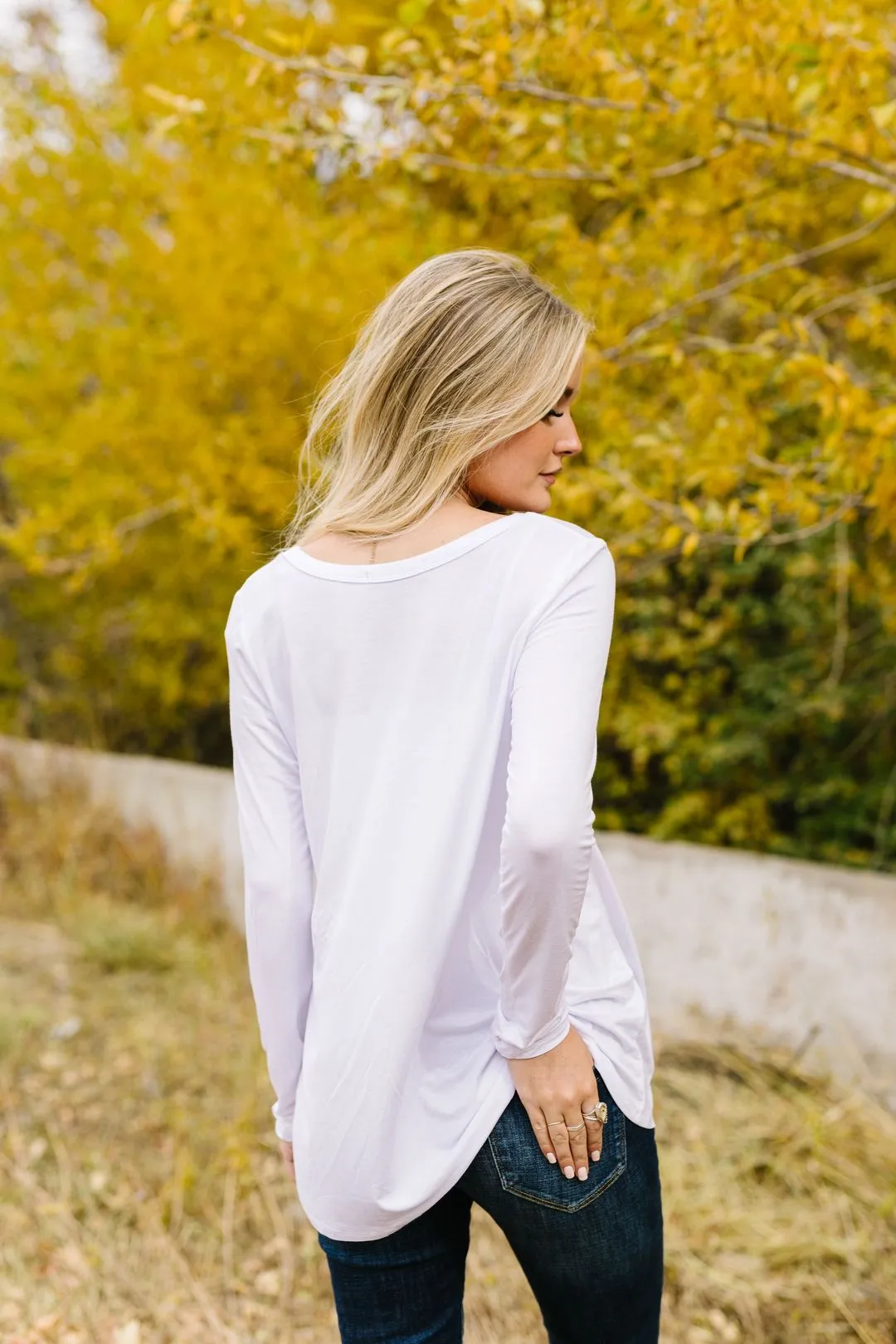 A Ray Of White Long Sleeve V