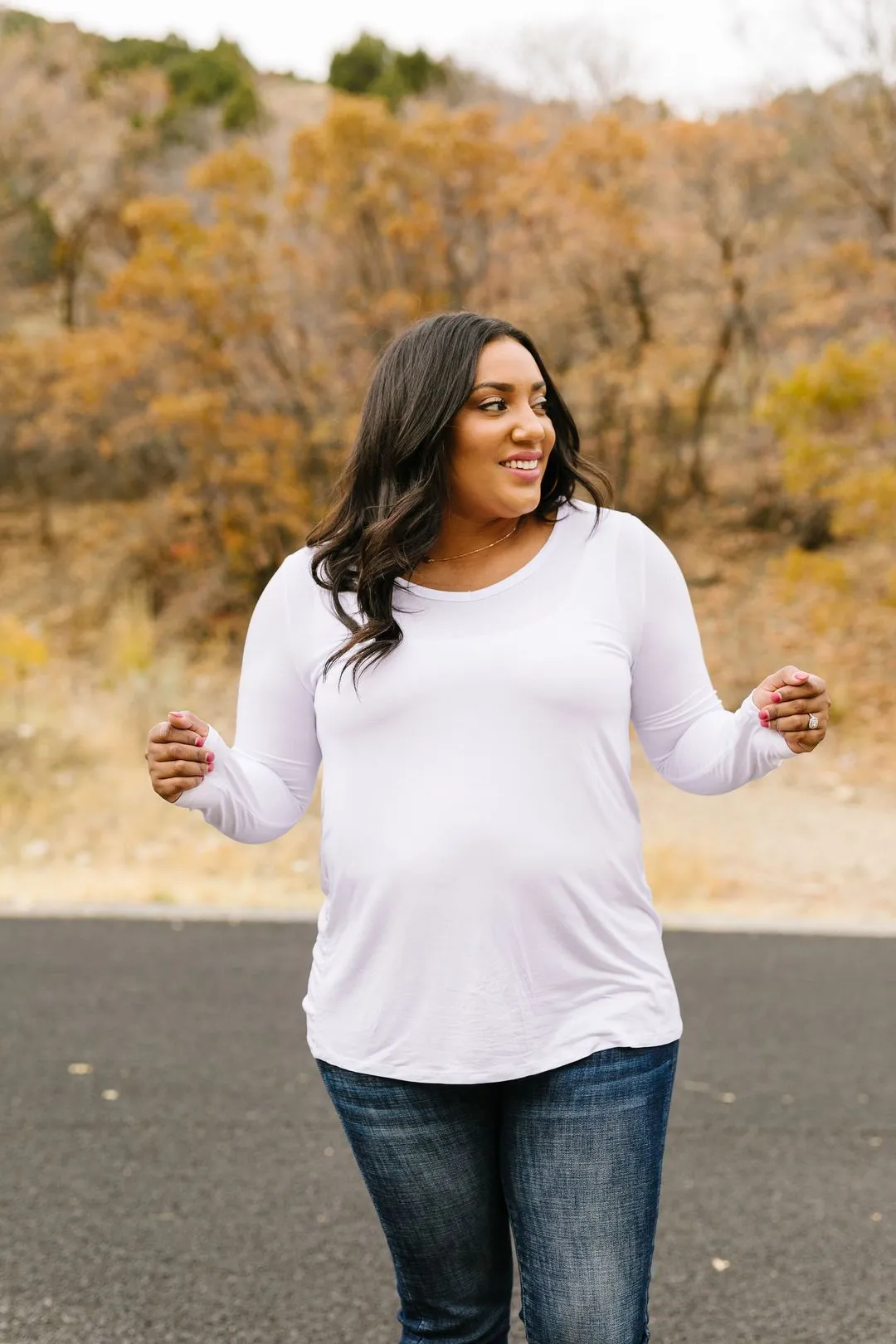 A Ray Of White Long Sleeve V