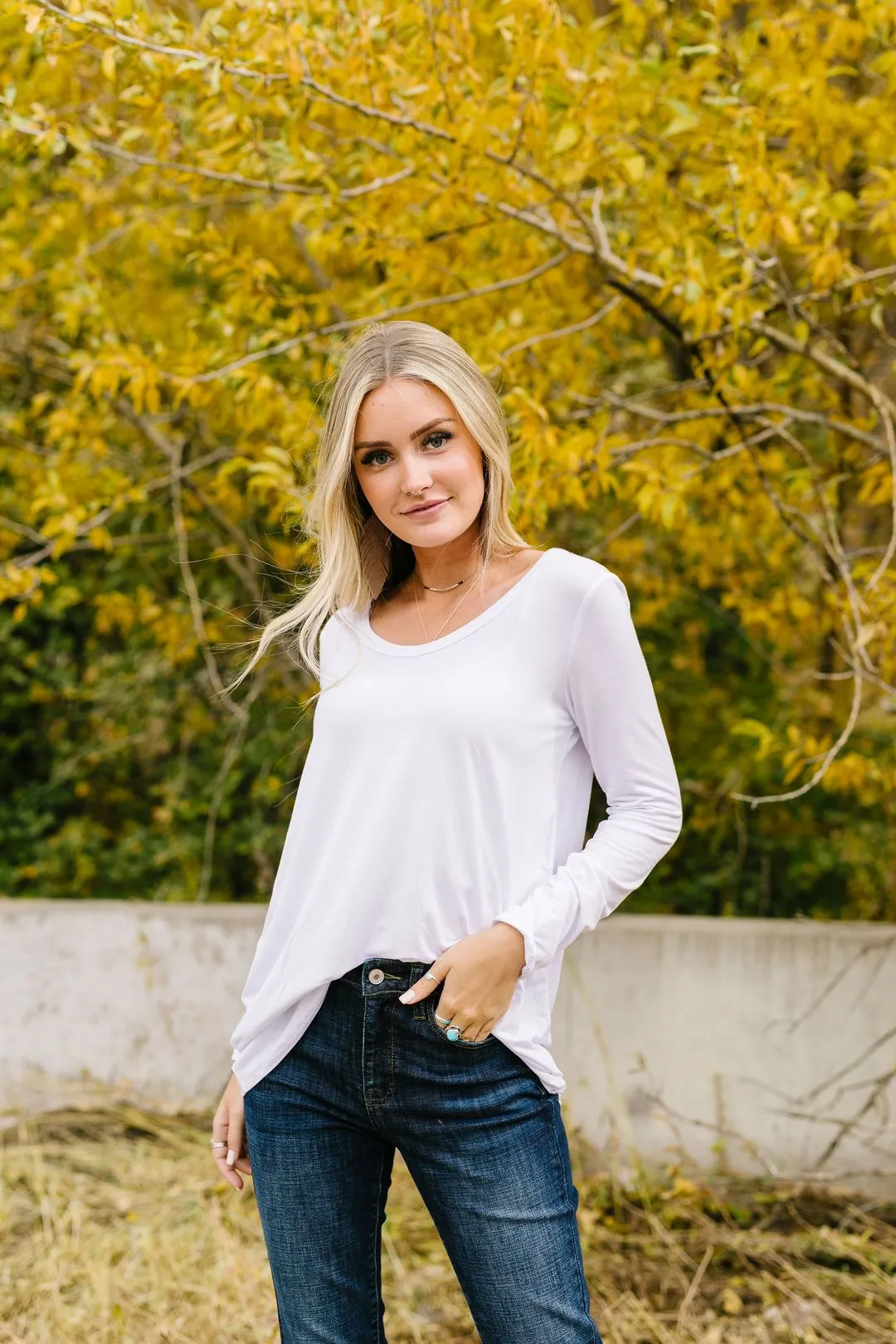 A Ray Of White Long Sleeve V