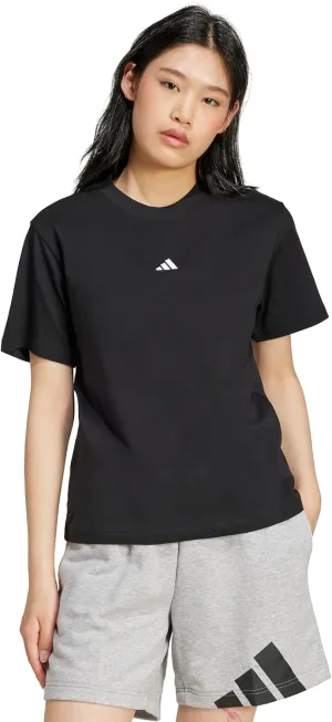 adidas Women's Essentials Small Logo Cotton T-Shirt, Black/White