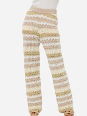 Ajour Stripe Knit Trousers