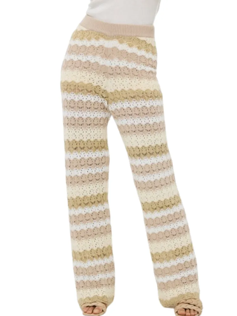 Ajour Stripe Knit Trousers
