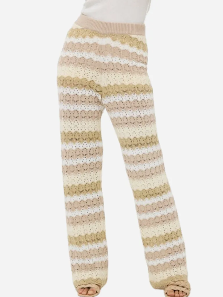 Ajour Stripe Knit Trousers
