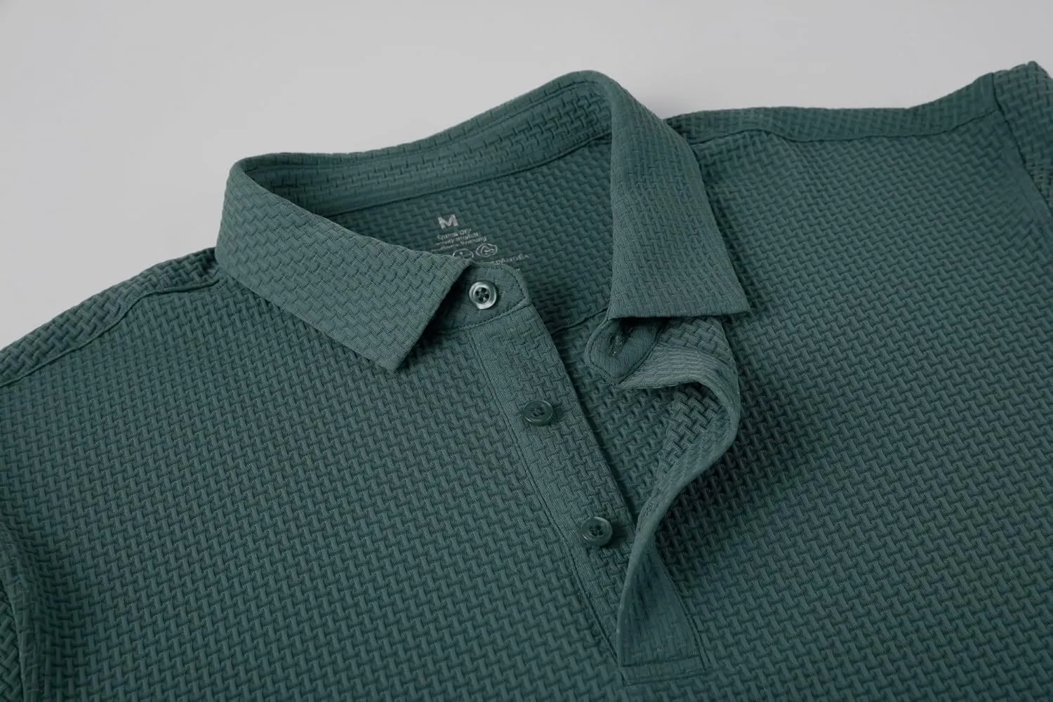 Alex Vando Mens Bubble Jacquard Polo Shirt Super Stretch Short Sleeve Polo Shirts for Men