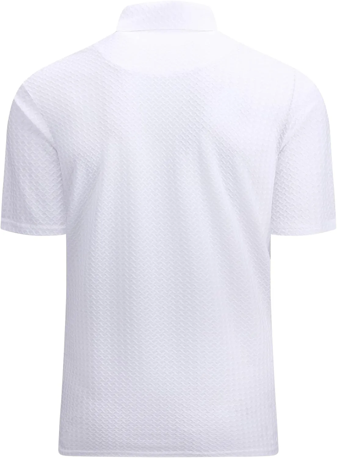 Alex Vando Mens Bubble Jacquard Polo Shirt Super Stretch Short Sleeve Polo Shirts for Men