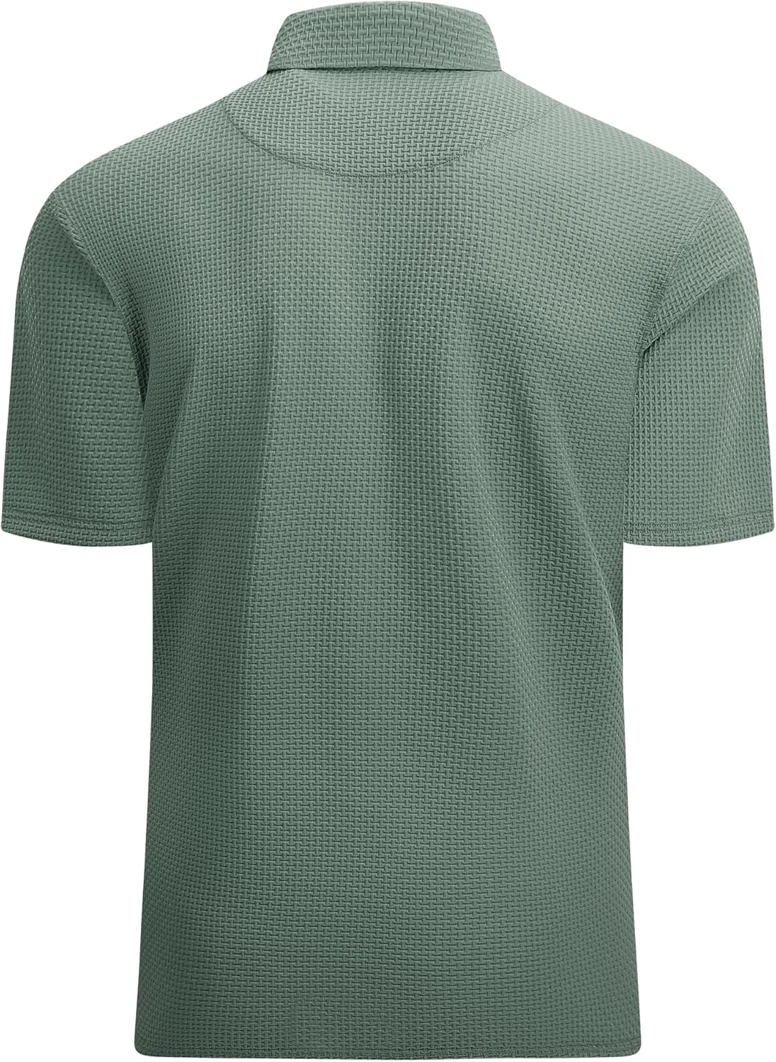 Alex Vando Mens Bubble Jacquard Polo Shirt Super Stretch Short Sleeve Polo Shirts for Men