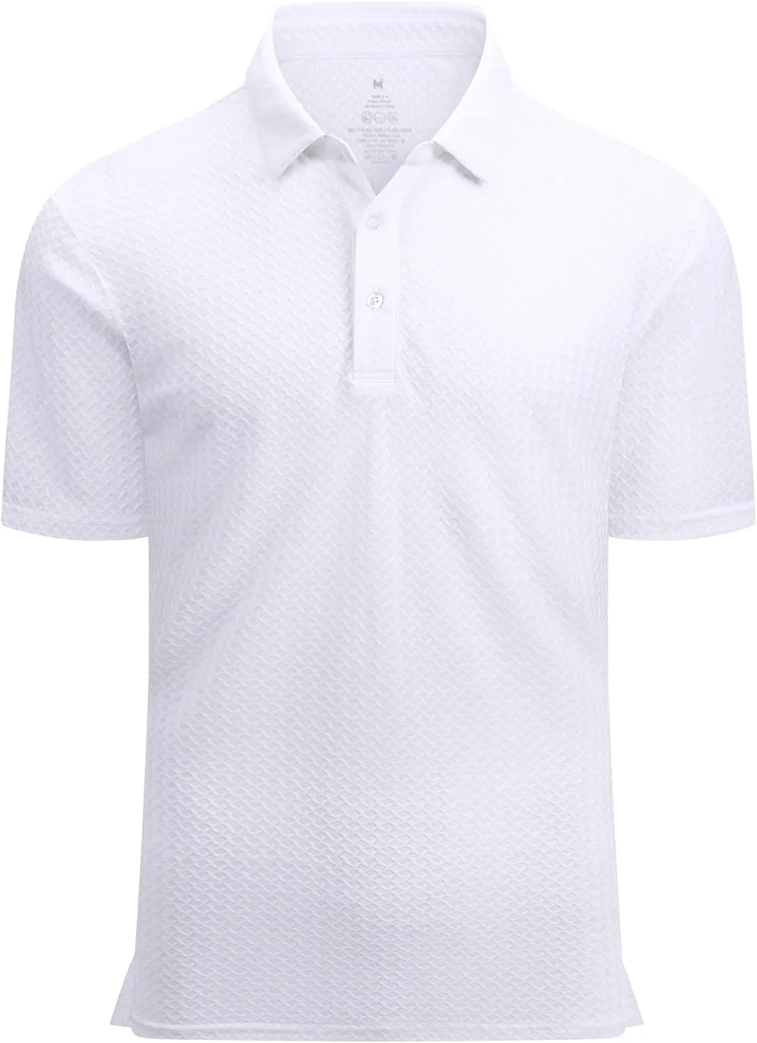 Alex Vando Mens Bubble Jacquard Polo Shirt Super Stretch Short Sleeve Polo Shirts for Men