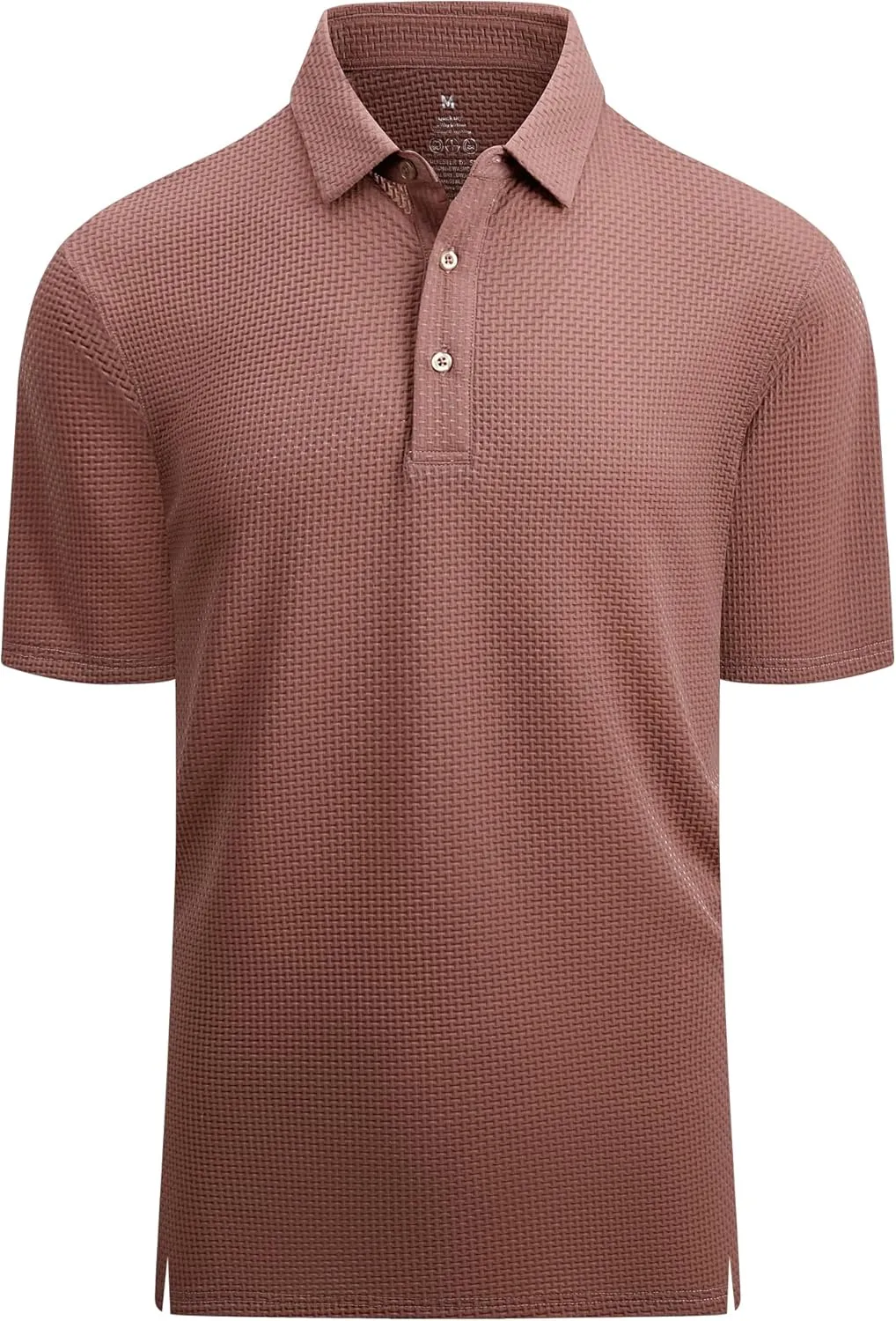 Alex Vando Mens Bubble Jacquard Polo Shirt Super Stretch Short Sleeve Polo Shirts for Men