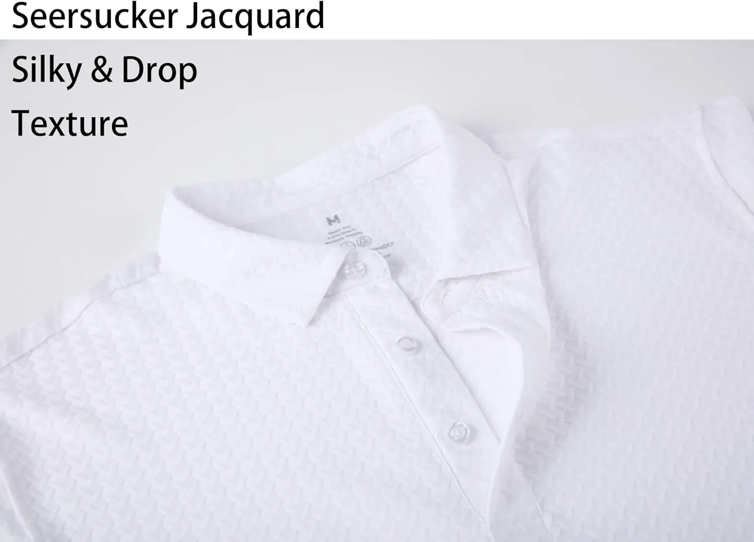 Alex Vando Mens Bubble Jacquard Polo Shirt Super Stretch Short Sleeve Polo Shirts for Men