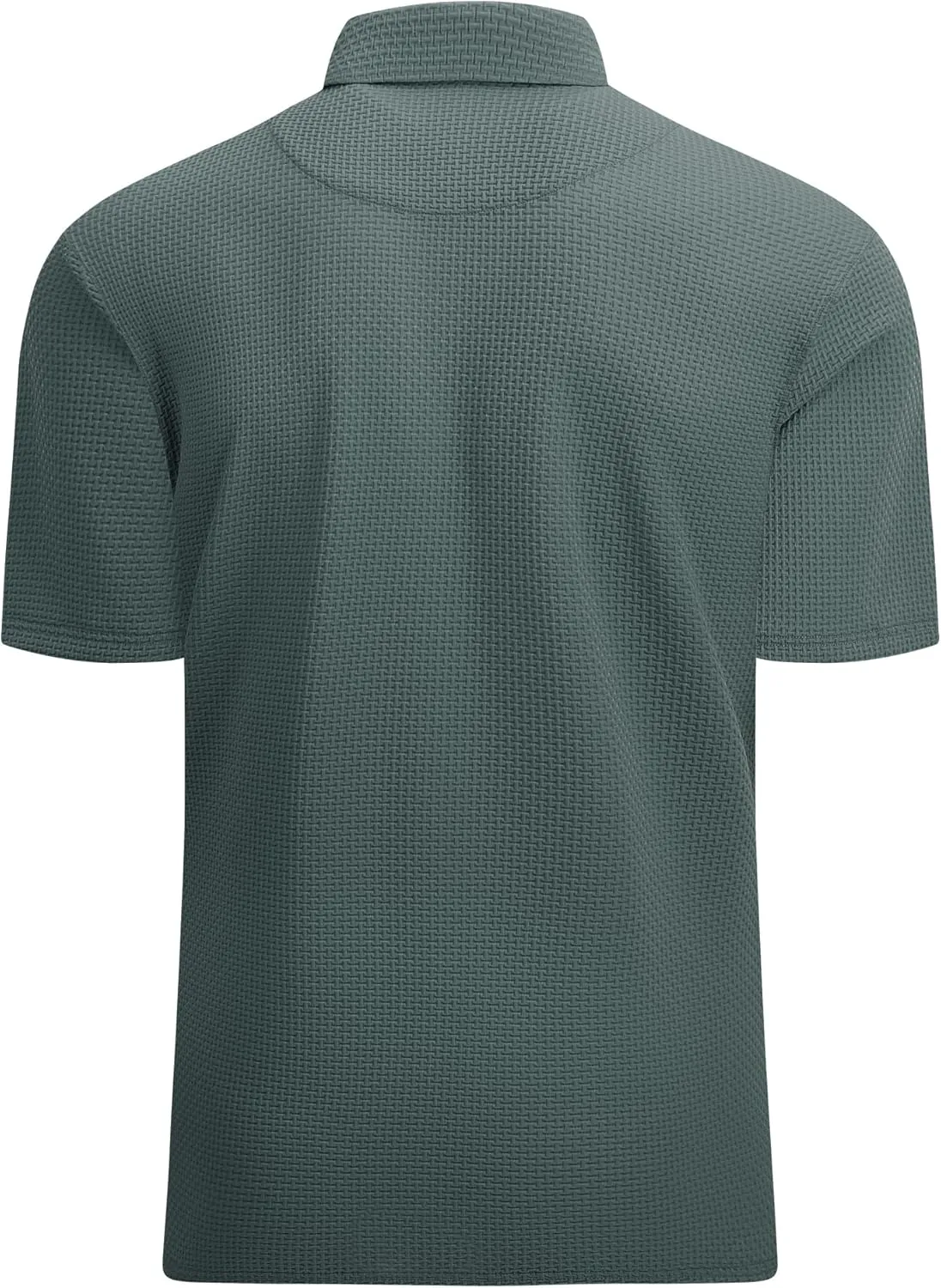 Alex Vando Mens Bubble Jacquard Polo Shirt Super Stretch Short Sleeve Polo Shirts for Men