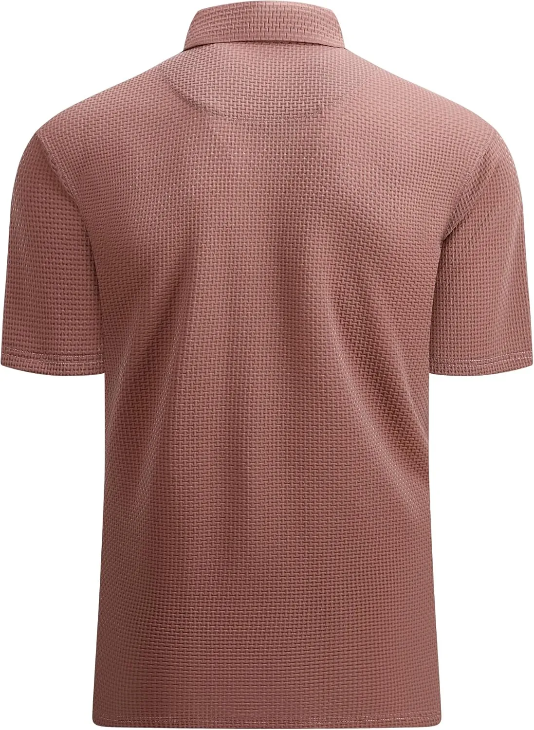 Alex Vando Mens Bubble Jacquard Polo Shirt Super Stretch Short Sleeve Polo Shirts for Men