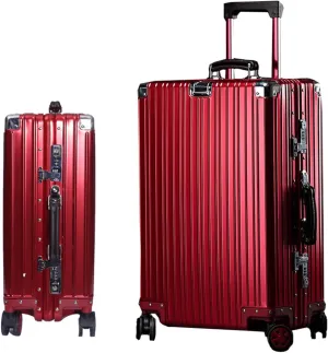 Aluminium Silver Carry-On Suitcase with Spinner Wheels - 26 Inch Travel Luggage(2,20in)
