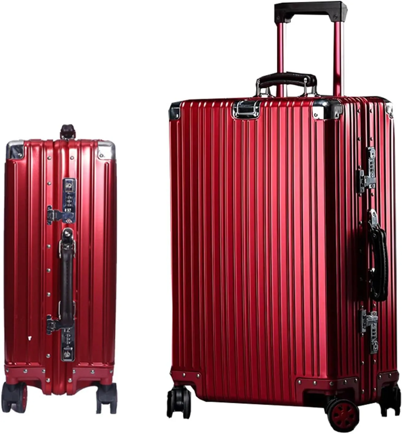 Aluminium Silver Carry-On Suitcase with Spinner Wheels - 26 Inch Travel Luggage(2,20in)