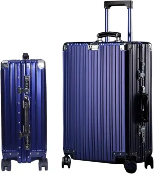 Aluminium Silver Carry-On Suitcase with Spinner Wheels - 26 Inch Travel Luggage(4,20in)