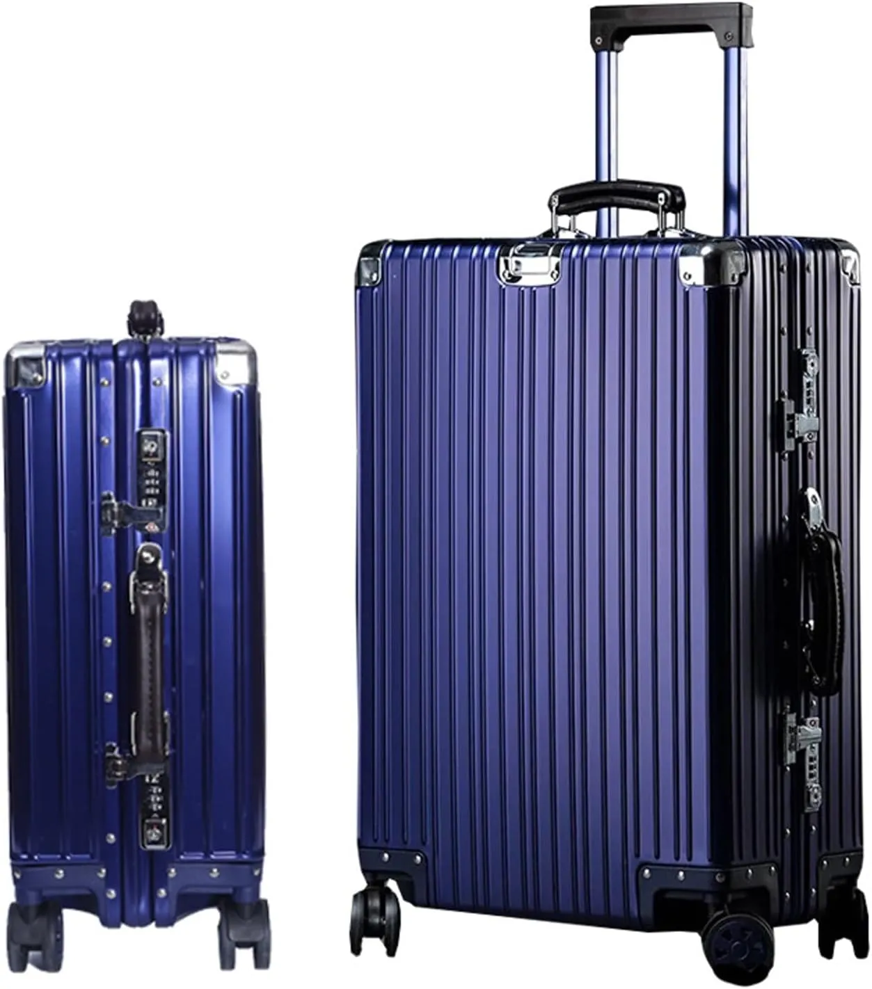 Aluminium Silver Carry-On Suitcase with Spinner Wheels - 26 Inch Travel Luggage(4,20in)