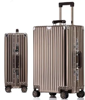 Aluminium Silver Carry-On Suitcase with Spinner Wheels - 26 Inch Travel Luggage(5,20in)