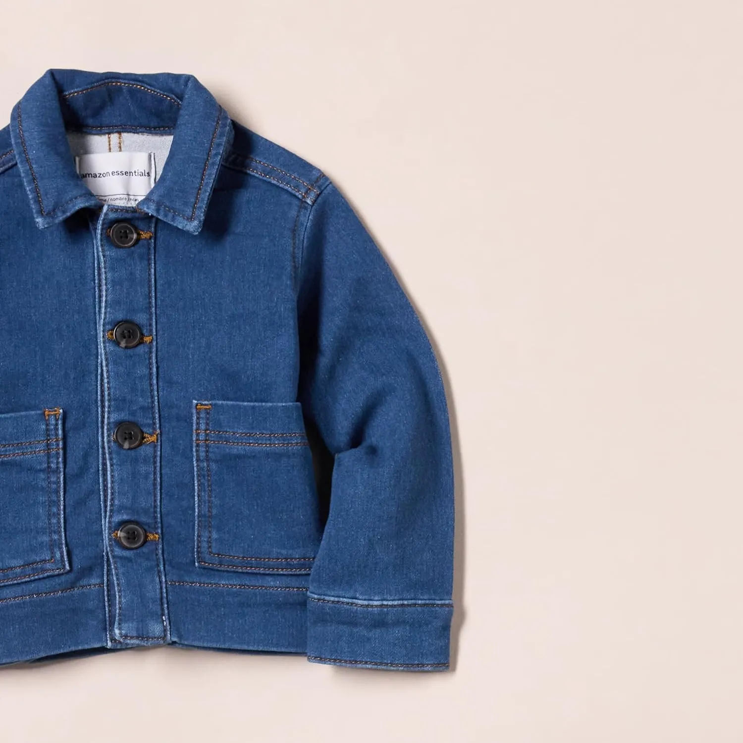 Amazon Essentials Unisex Kids and Toddlers' Relaxed Fit Denim Chore Jacket