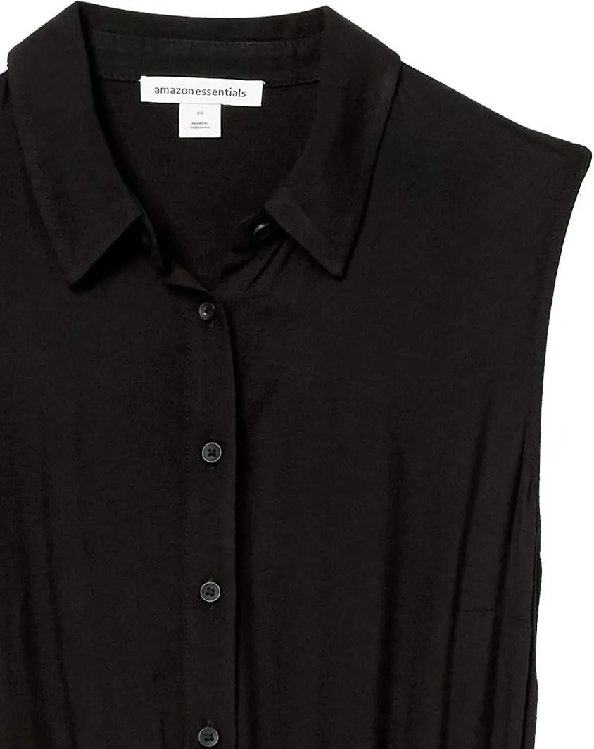 Amazon Essentials Women's Sleeveless Relaxed-Fit Woven Shirt Dress