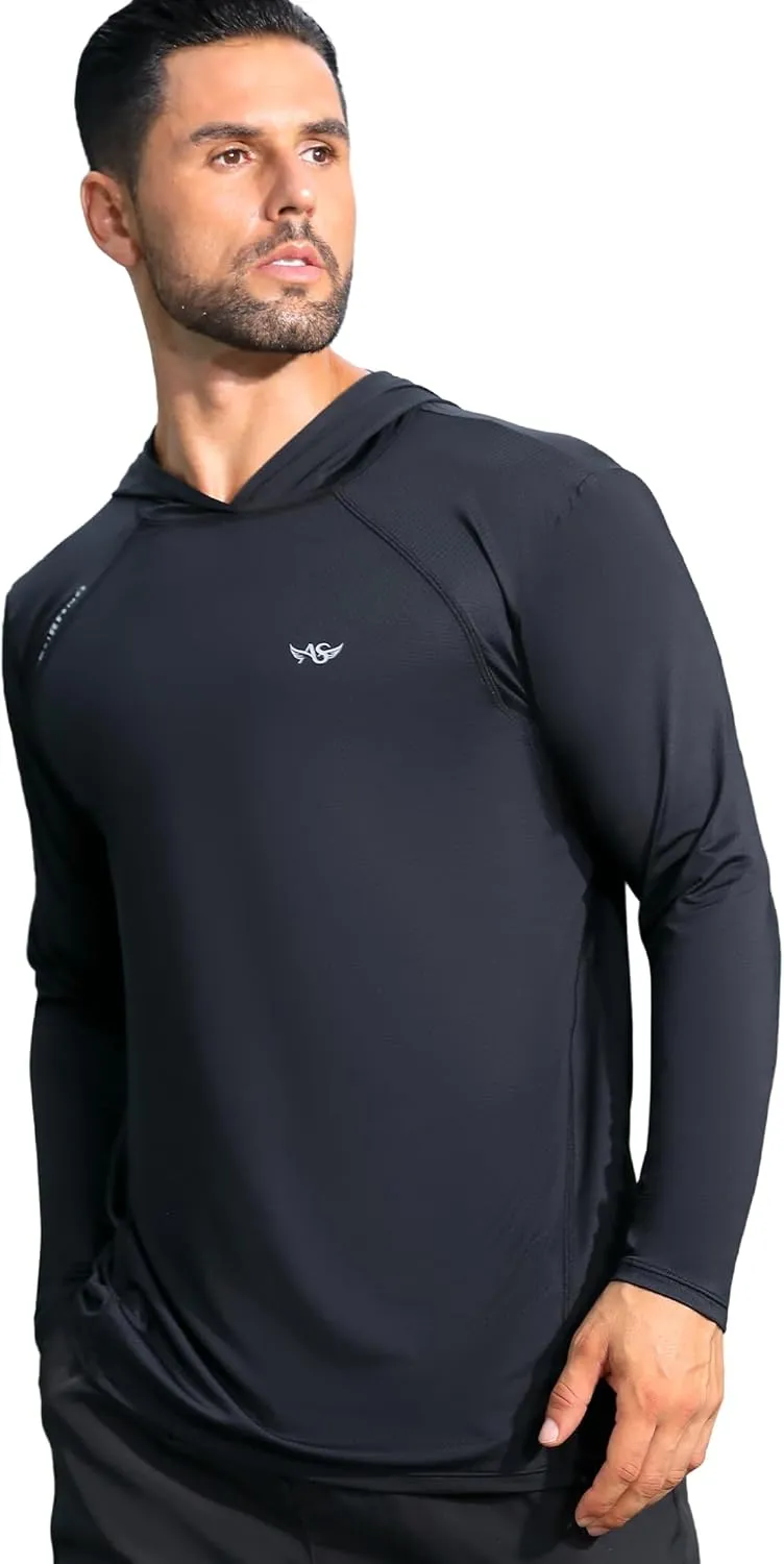 Angel season Men's Rash Guard Shirts UPF 50  Long Sleeve Swim Shirts Quick Dry UV Sun Protection Lightweight