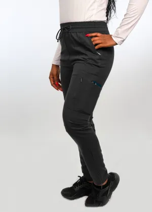 Antimicrobial Lisa Slim-Fit 8-Pocket Jogger Pants By Wozo  XXS-5XL / Black