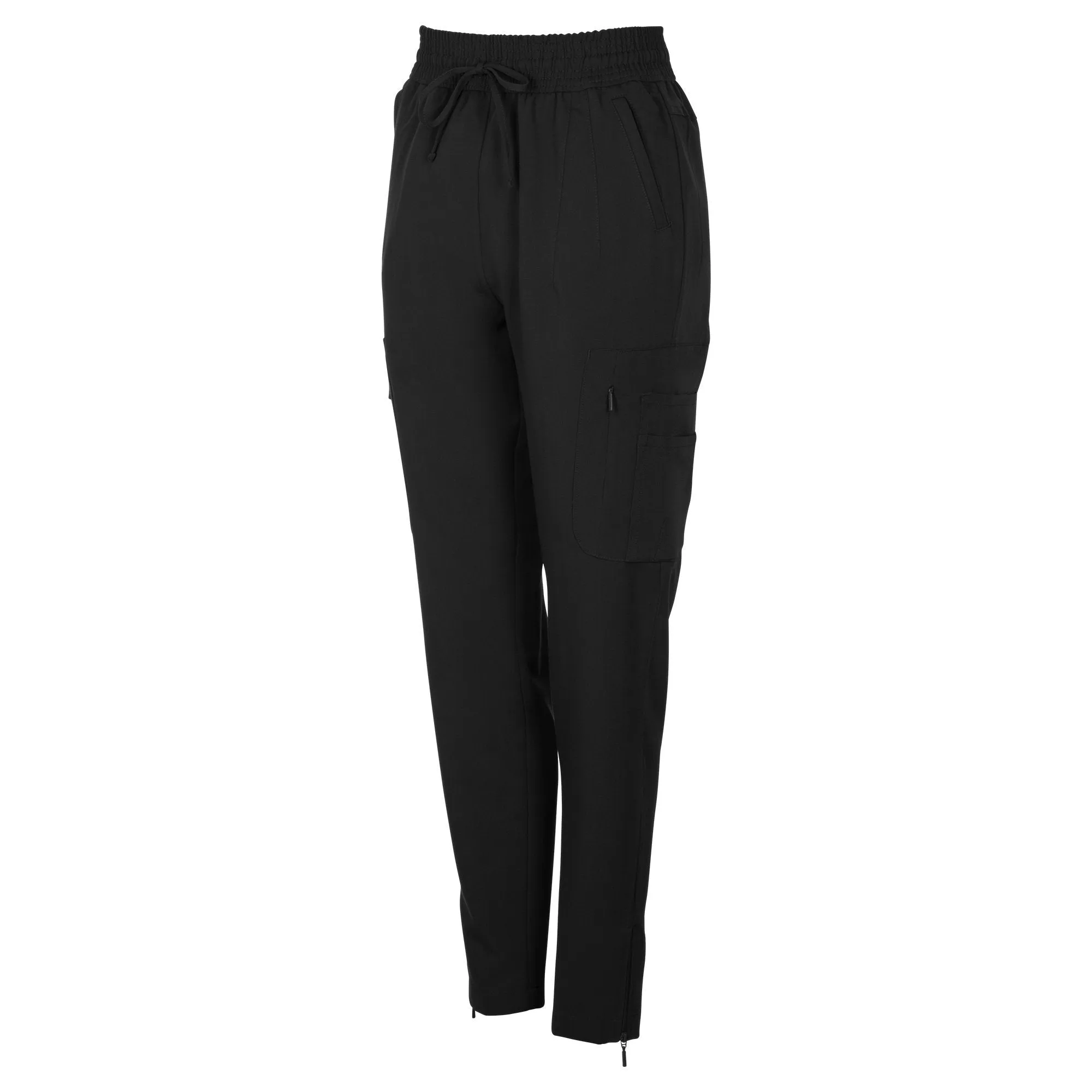 Antimicrobial Lisa Slim-Fit 8-Pocket Jogger Pants By Wozo  XXS-5XL / Black