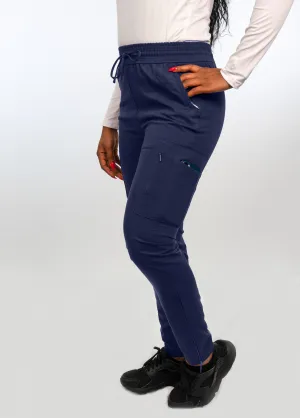 Antimicrobial  Lisa Slim-Fit 8-Pocket Jogger Pants By Wozo  XXS-5XL / Navy