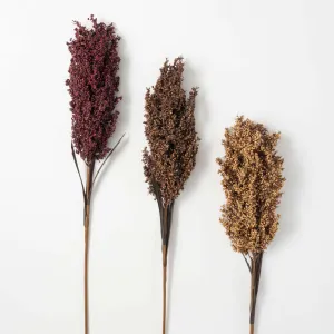 Artificial Broom Corn Rustic Stem Multicolor 38.5"H  Set of 3