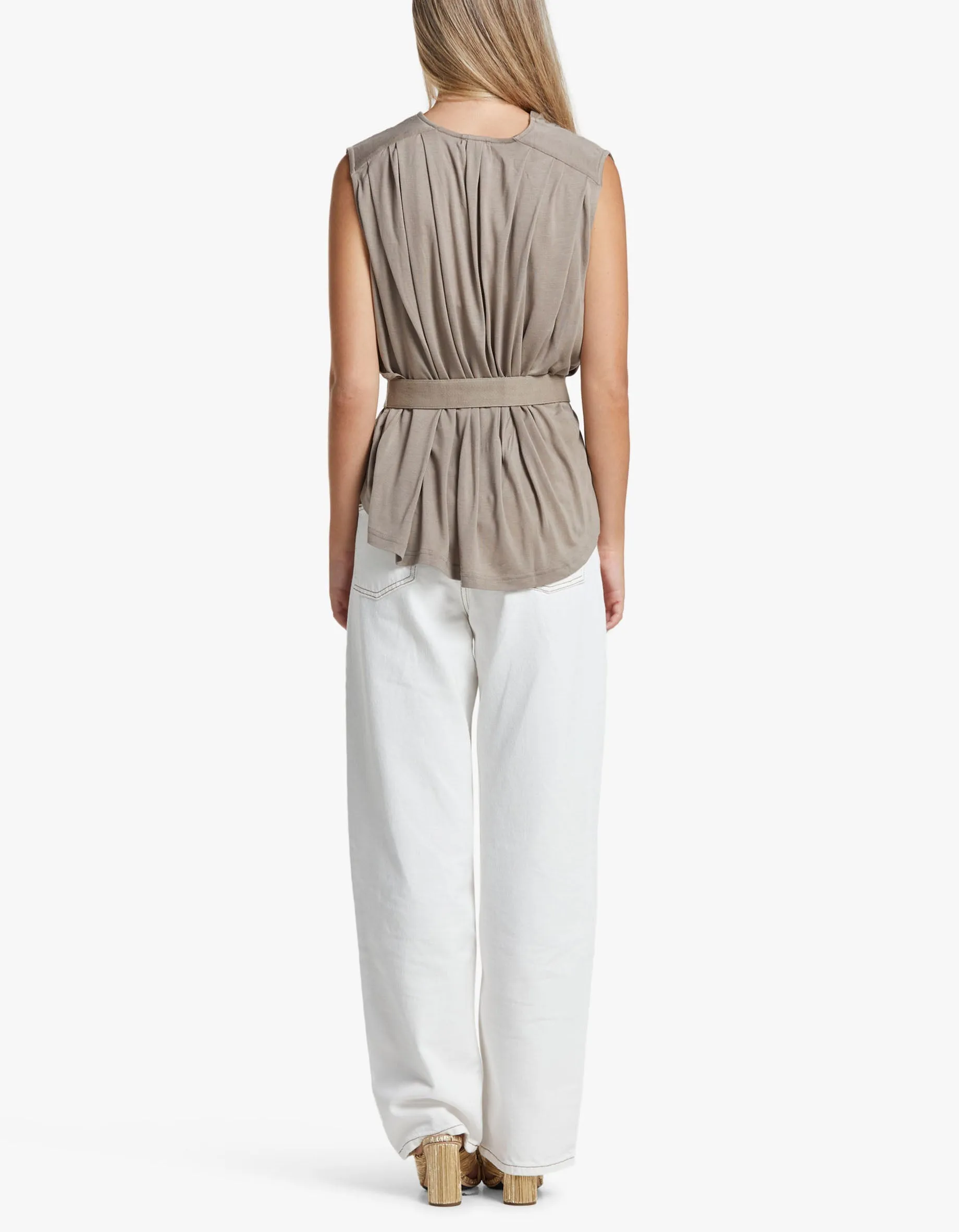 Ashwem Gather Wrap Top - Driftwood