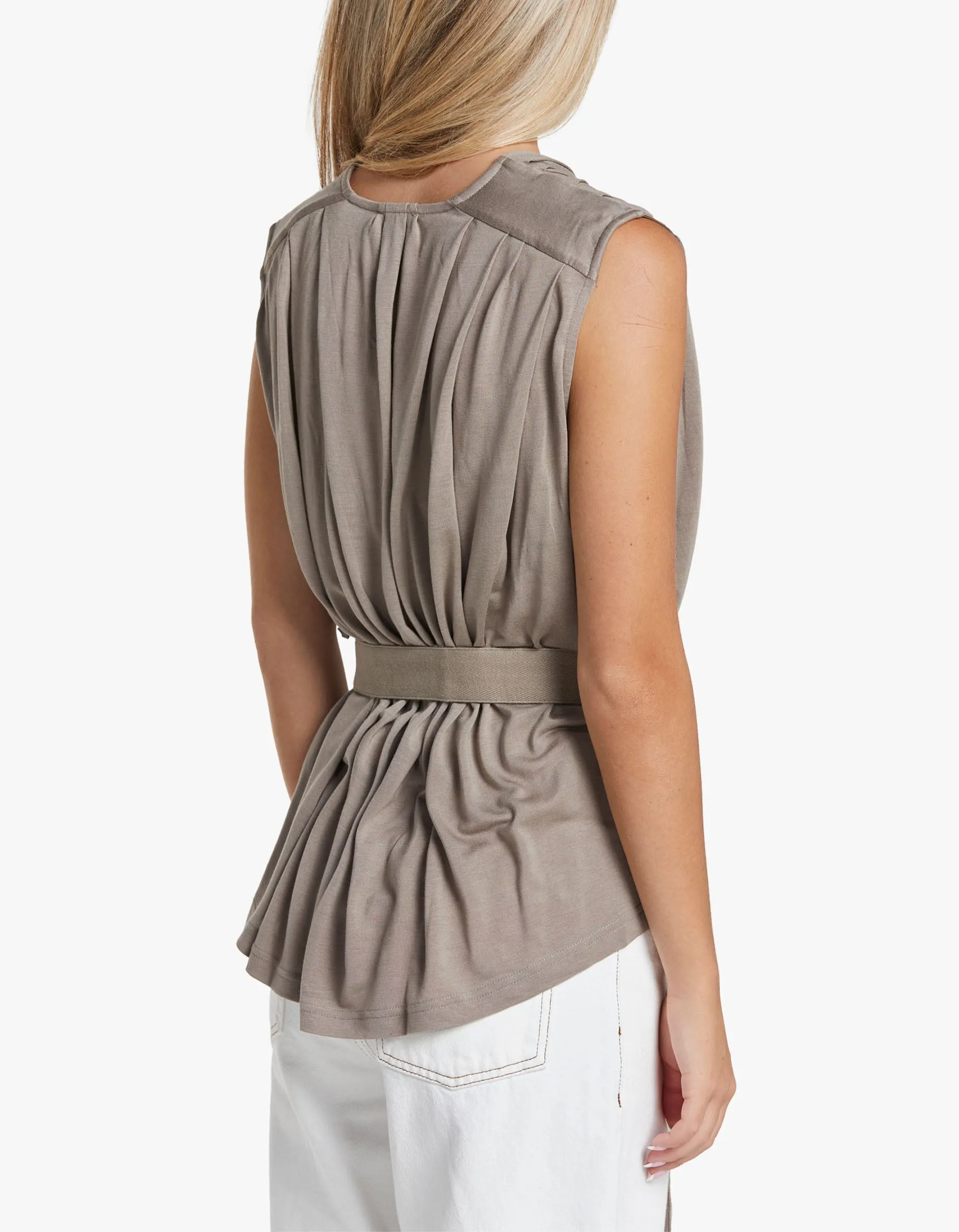 Ashwem Gather Wrap Top - Driftwood
