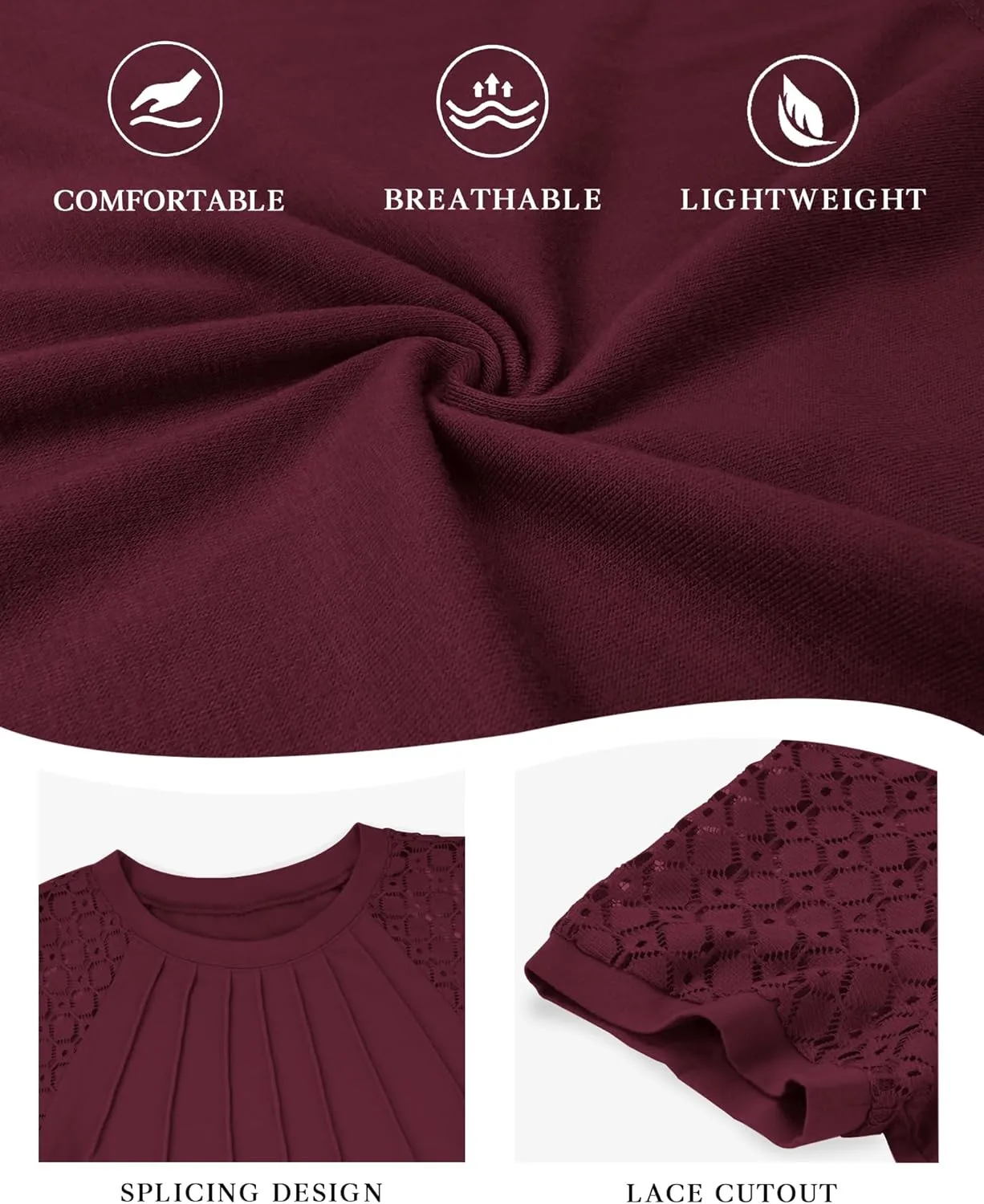 ATHMILE Womens Tshirts Trendy Fashion Tops Lace Short Sleeve Business Tee Shirts Casual Knitted Blouses Summer Outfits 2025