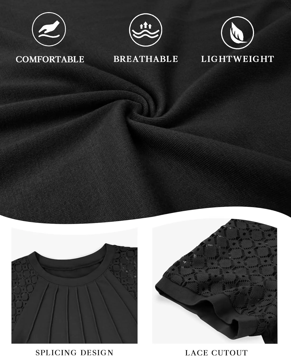 ATHMILE Womens Tshirts Trendy Fashion Tops Lace Short Sleeve Business Tee Shirts Casual Knitted Blouses Summer Outfits 2025