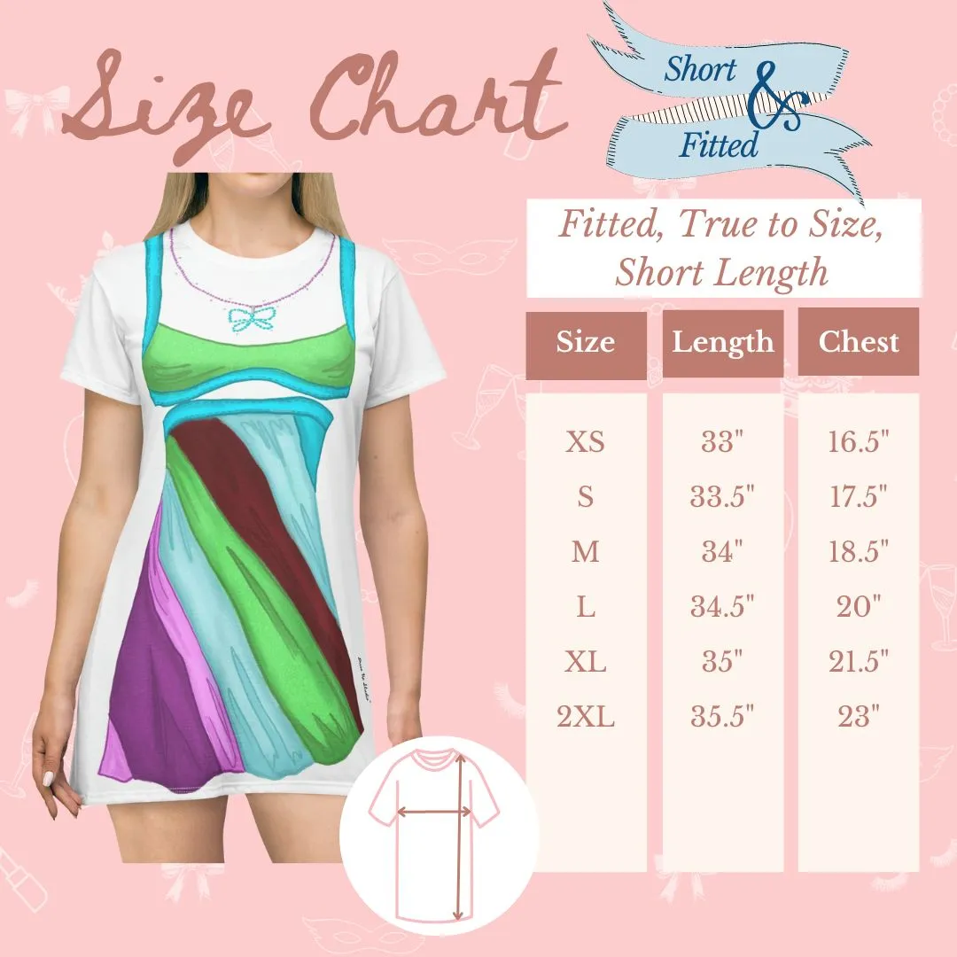 Audrey's Little Black Dress T-Shirt Dress | Easy Costume, Fun Loungewear, Unique Gift