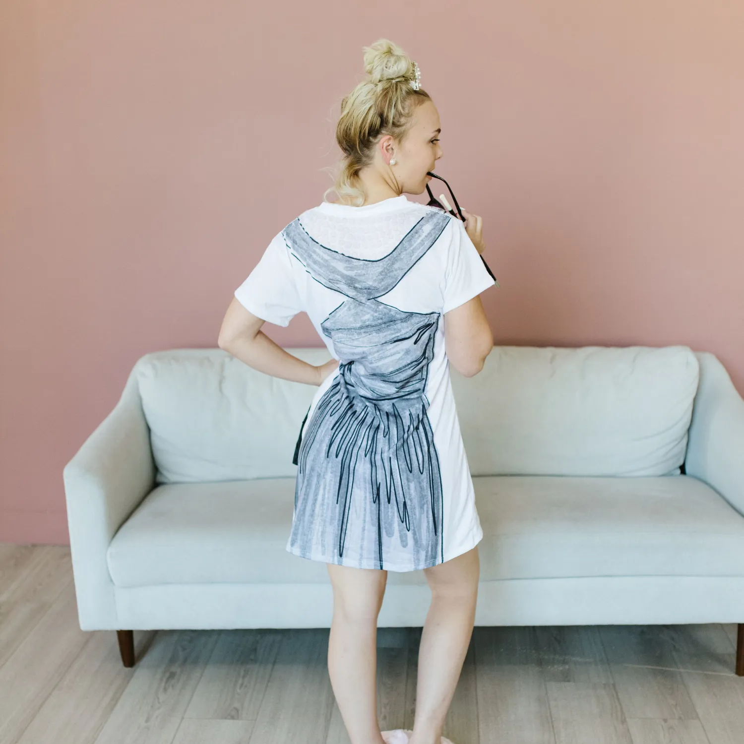 Audrey's Little Black Dress T-Shirt Dress | Easy Costume, Fun Loungewear, Unique Gift