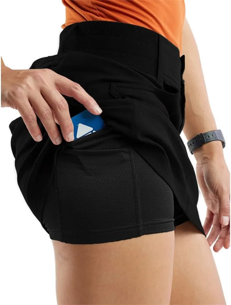 Aurgelmir Women's Casual Mid Rise Golf Hiking Skorts Athletic Running Relaxed Fit Tennis Skirts with Shorts Pockets