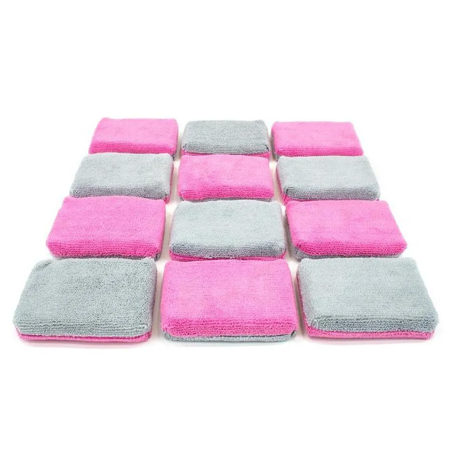 AUTOFIBER | Thin Saver Applicator Terry Microfiber Coating Applicator Sponge w/ Plastic Barrier