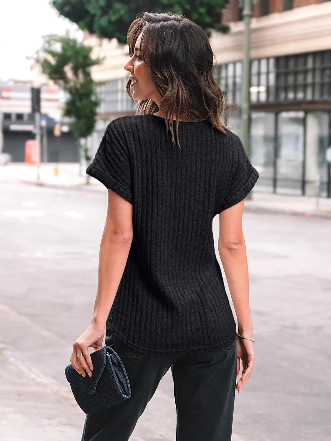 AUTOMET Women Shirts Summer Sweaters Regular Fit Short Sleeve Tunic Tops 2025 Dressy Casual Business Blouses