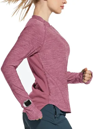 baleaf Women's Long Sleeve Running Shirts Quick Dry Lightweight Pullover Workout Tops Athletic T-Shirts Moisture Wicking