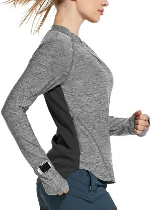 baleaf Women's Long Sleeve Running Shirts Quick Dry Lightweight Pullover Workout Tops Athletic T-Shirts Moisture Wicking