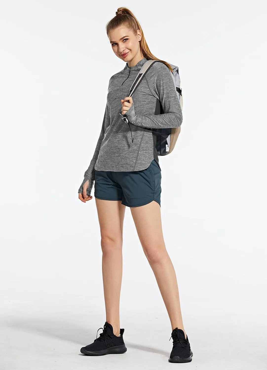 baleaf Women's Long Sleeve Running Shirts Quick Dry Lightweight Pullover Workout Tops Athletic T-Shirts Moisture Wicking