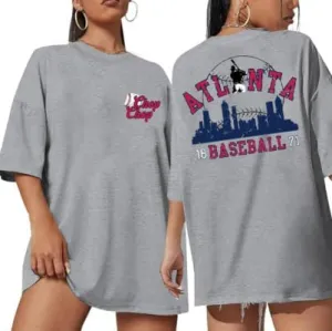 Baseball Shirt Women Oversized Tee - Vintage Baseball Season Fan Graphic Shirt Loose Fit Game Day Casual Tees Tops