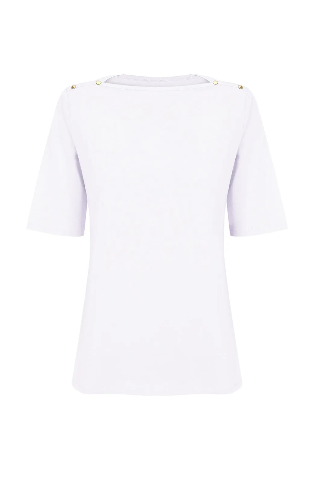 Basic Boat Neckline T-Shirt White